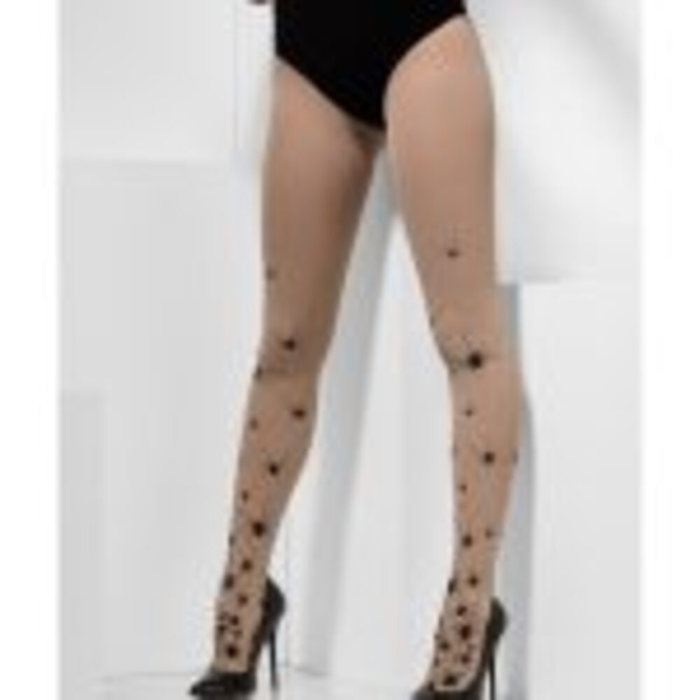 Opaque Tights with Spiders, Nude & Black