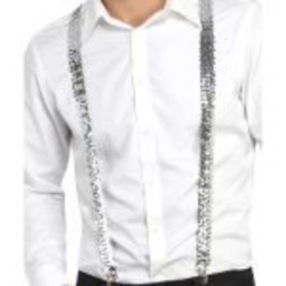 Sequin Braces, Silver