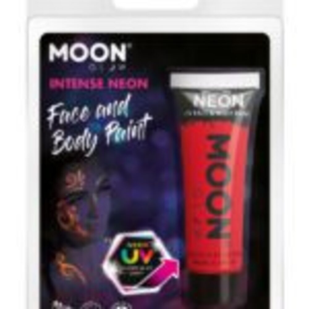 Moon Glow Intense Neon UV Face Paint, Intense Red