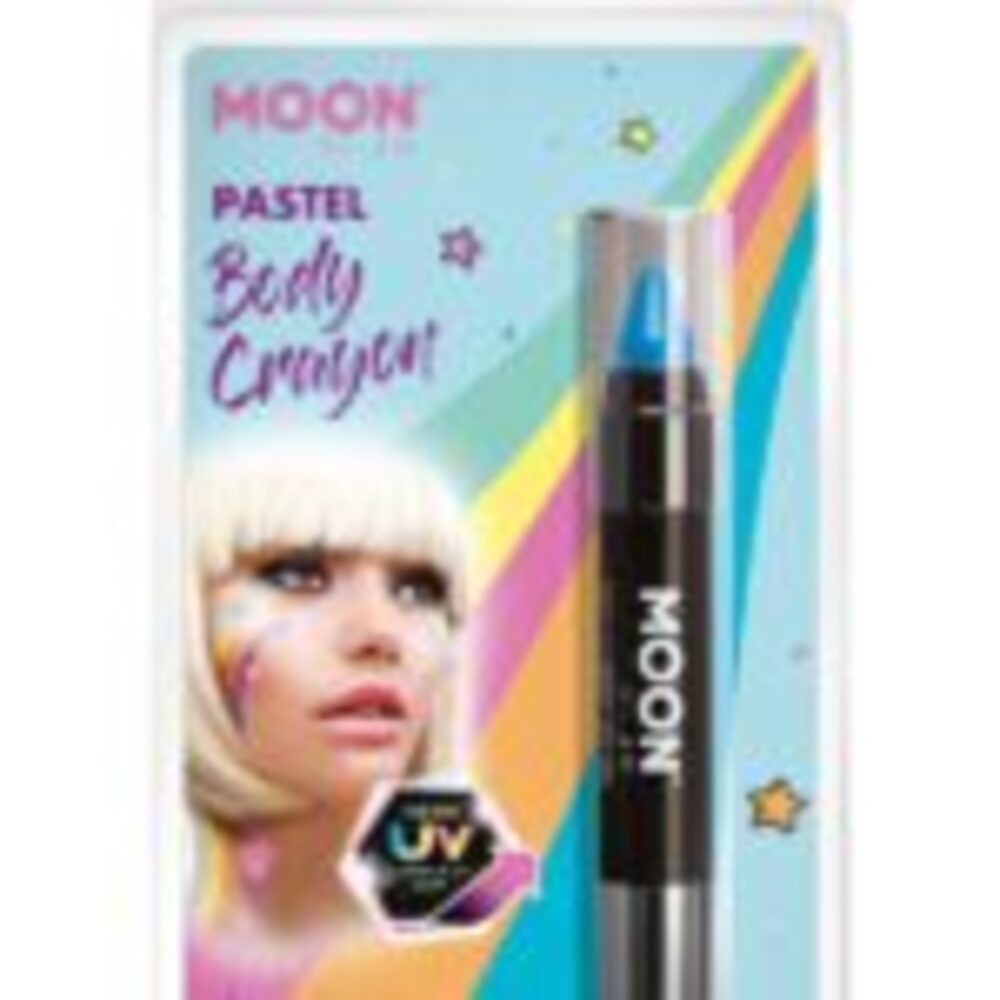 Moon Glow Pastel Neon UV Body Crayons, Pastel Blue