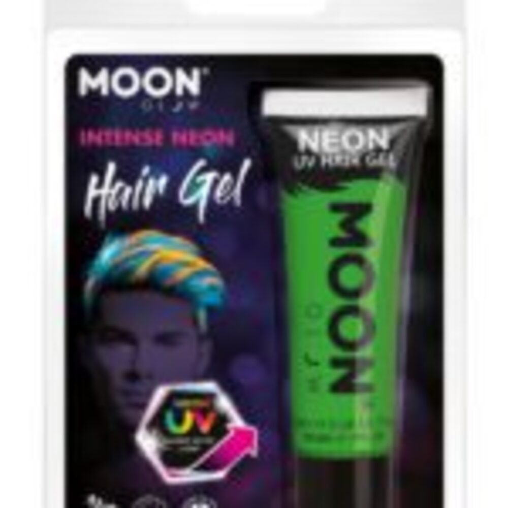 Moon Glow Intense Neon UV Hair Gel, Intense Green