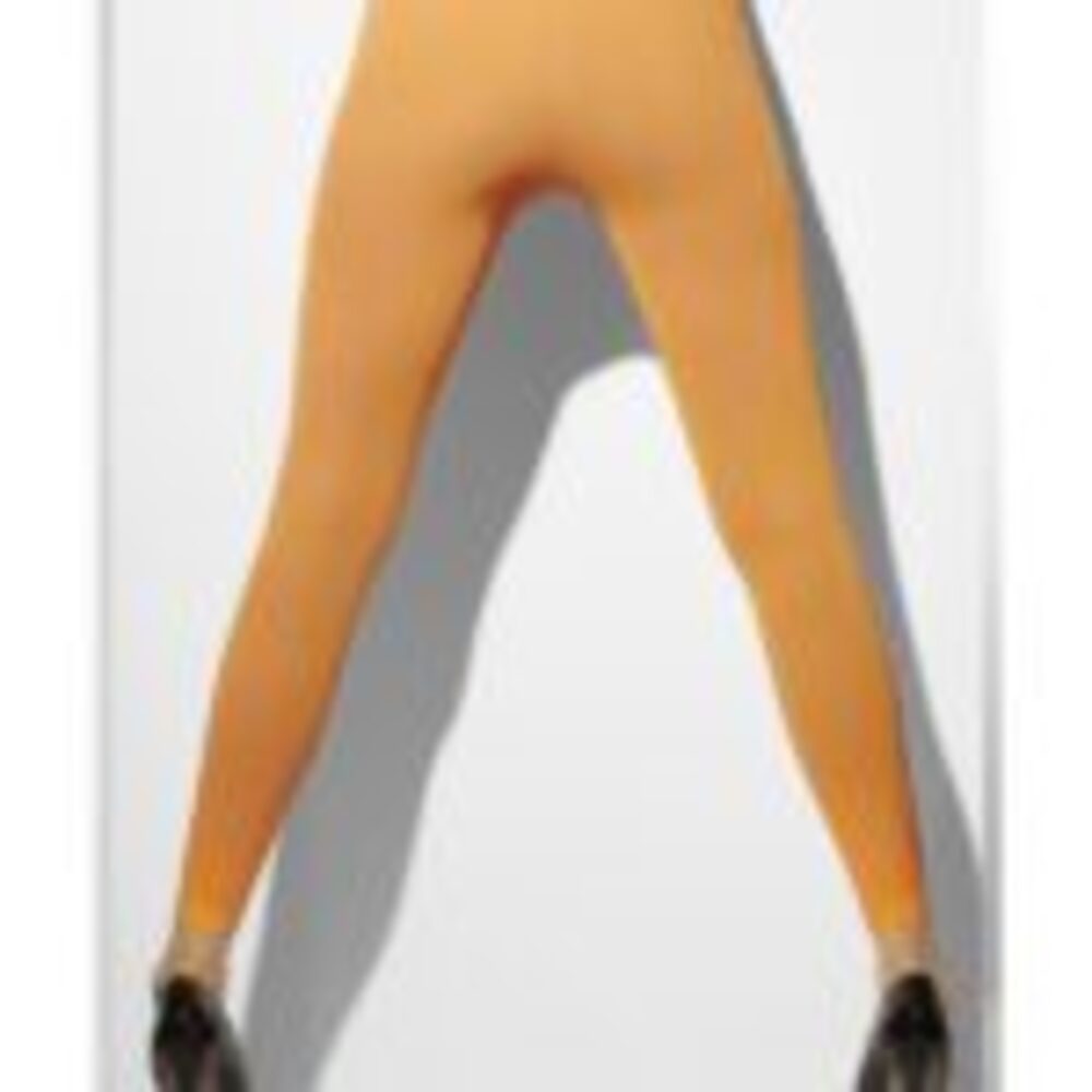 Opaque Footless Tights, Neon Orange
