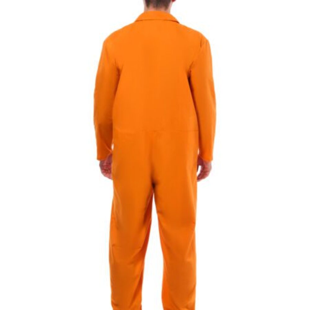 VALUE ORANGE CONVICT BOILER SUIT AND HANDCUFFS - Image 2