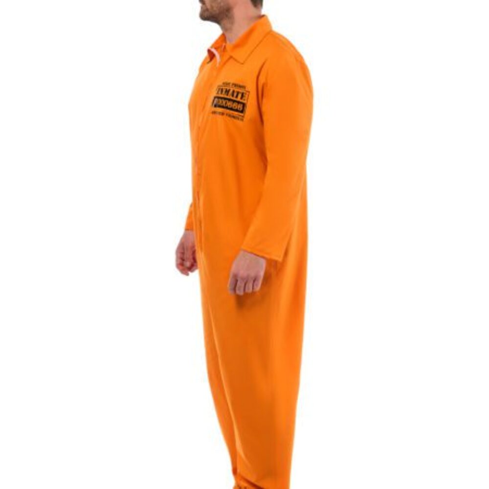 VALUE ORANGE CONVICT BOILER SUIT AND HANDCUFFS - Image 3