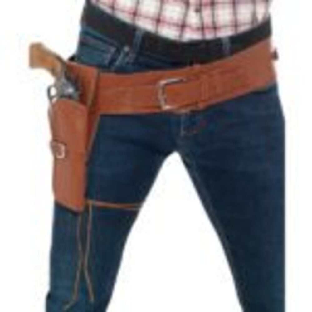 Adult Faux Leather Single Holster with Belt, Tan
