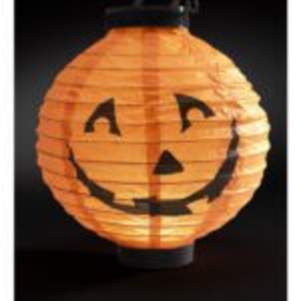 Light Up LED Paper Pumpkin Lantern, Orange
