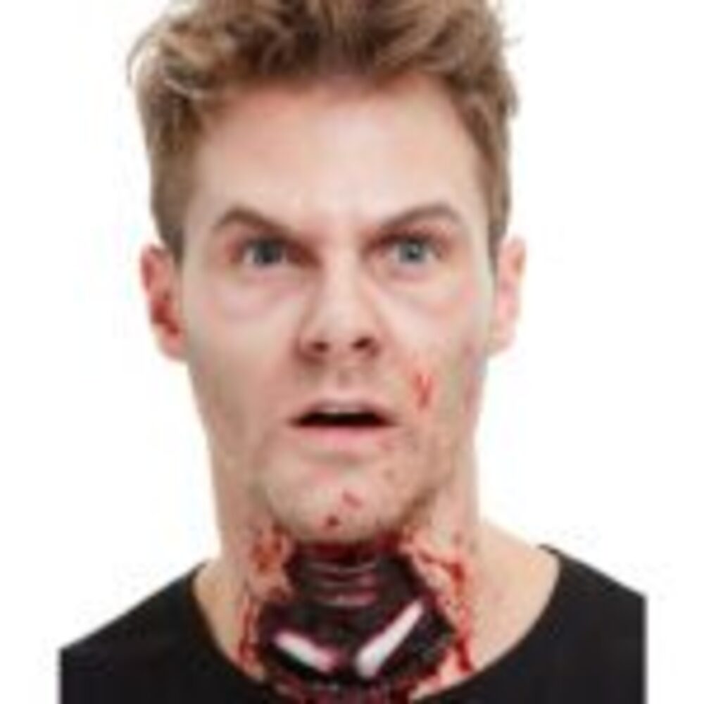 Smiffys Make-Up FX, Latex Exposed Throat Wound, Re
