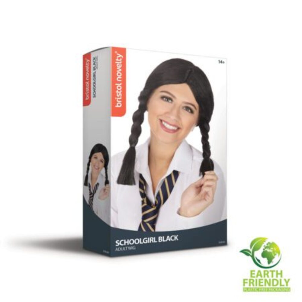 Schoolgirl Wig. Black Boxed - Image 2
