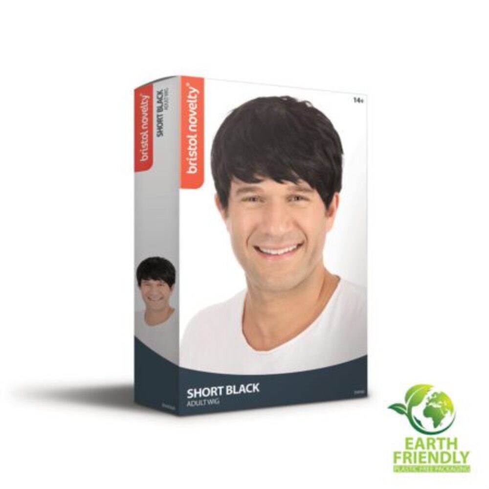 Male Wig. Short. Black Boxed - Image 2
