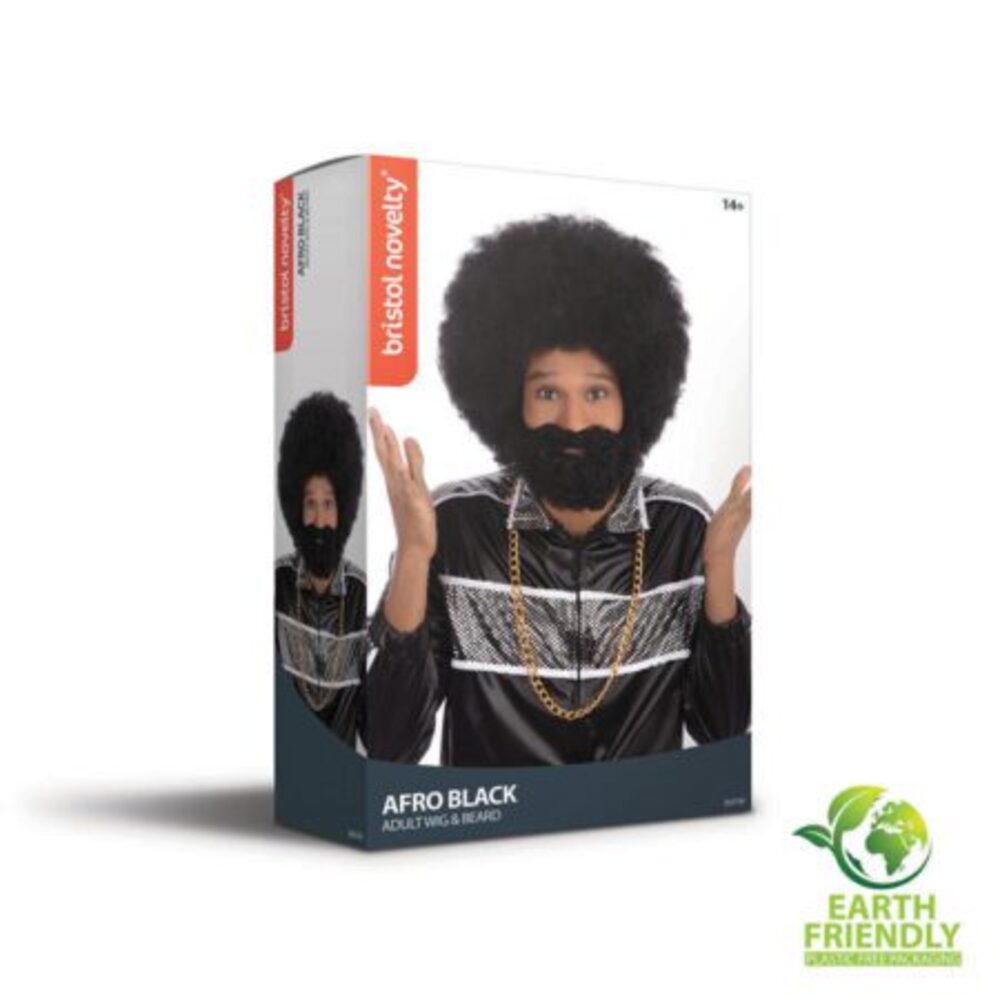 Afro Wig & Facial Hair (Boxed) - Image 2