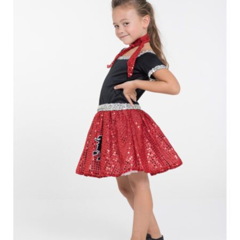 (CL) Rock n Roll Dress Sequin Red 116cm - Image 2