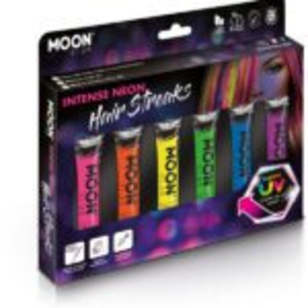 Moon Glow Intense Neon UV Hair Streaks, Assorted