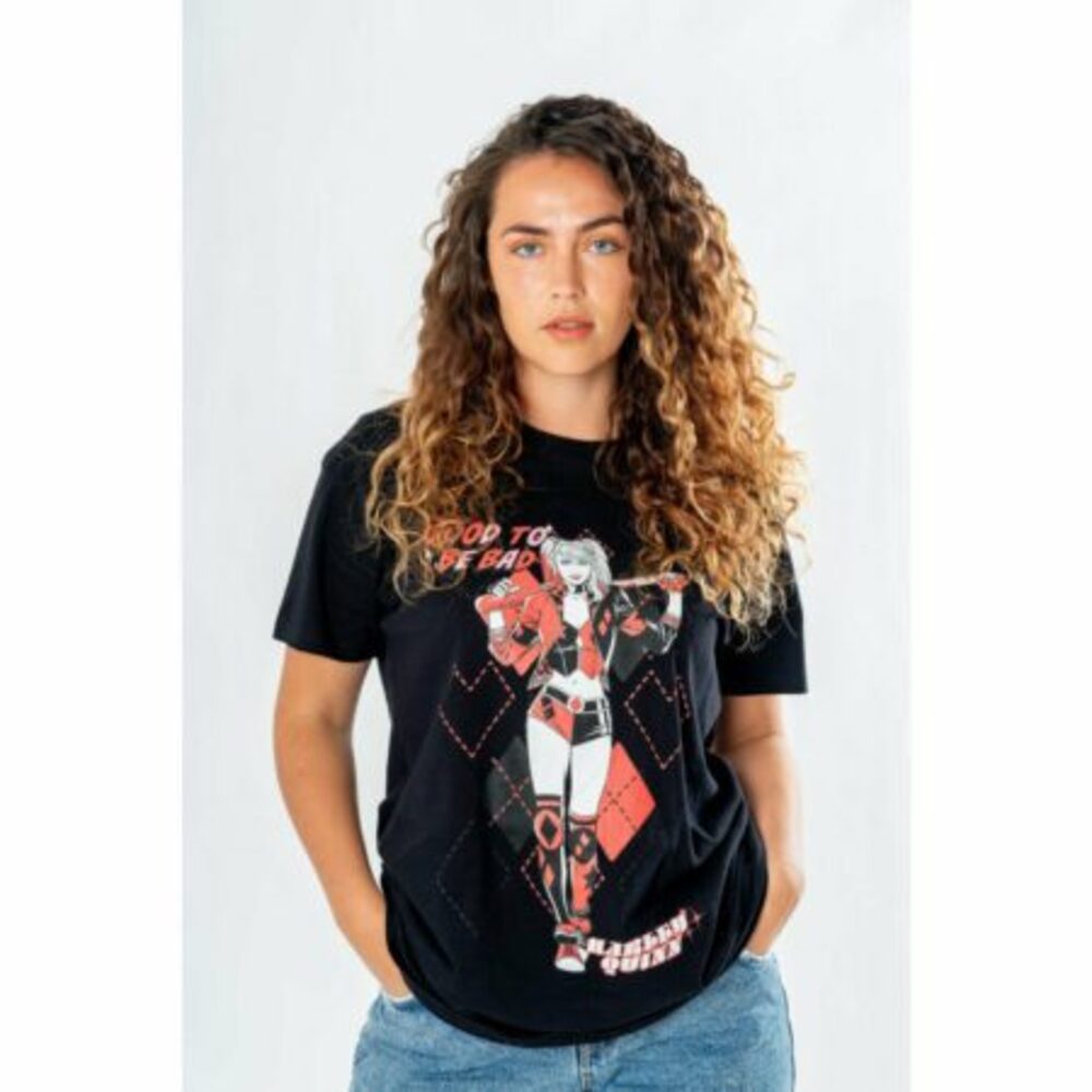 HARLEY QUINN ADULT BLACK GTBB T-SHIRT - Image 2