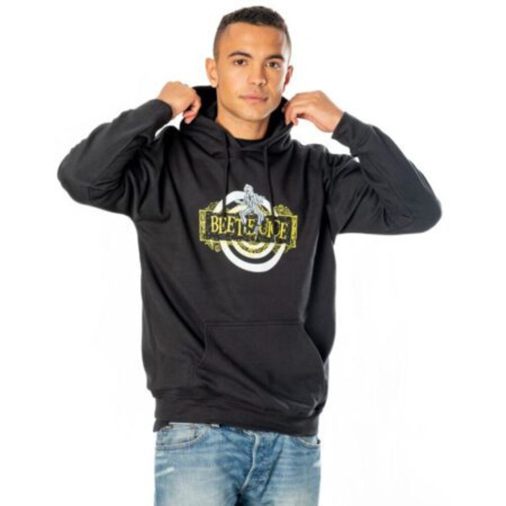 BEETLEJUICE ADULT UNISEX BLACK SPIRAL HOODIE - Image 2