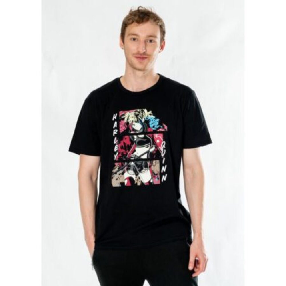 (CL)HARLEY QUINN BLACK ADULT ANIME COMIC T-SHIRT - Image 2